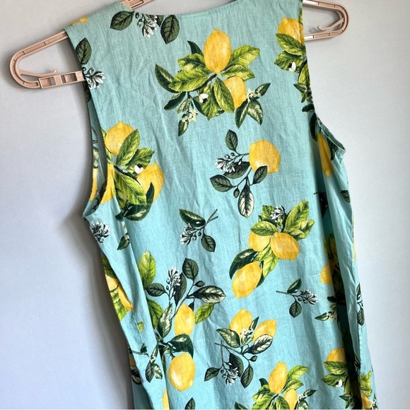 J.Jill Love Linen Shift Dress Sz XL Lemon Print V Neck Beach Resort Vacation EUC - Picture 14 of 16
